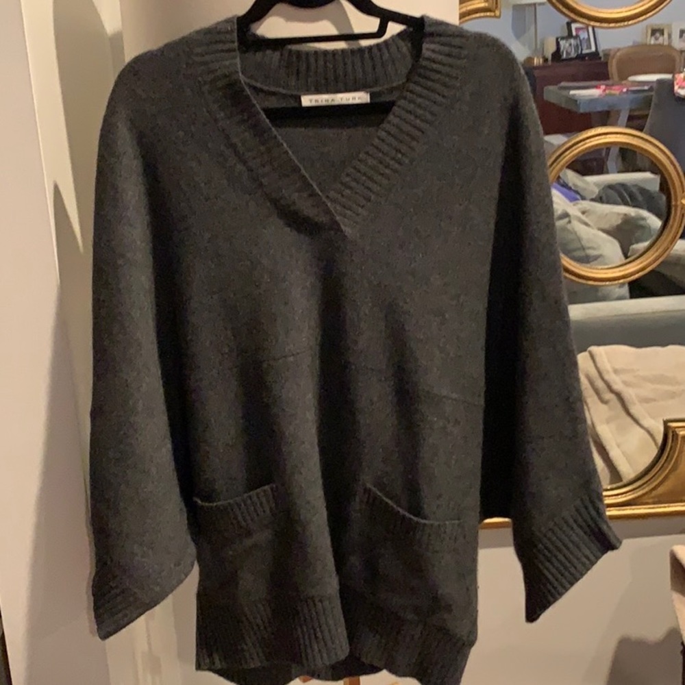 Grey wool sweater.